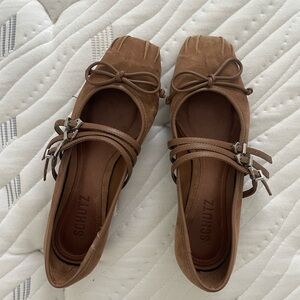 SCHUTZ Brown Flats with Bow Detail